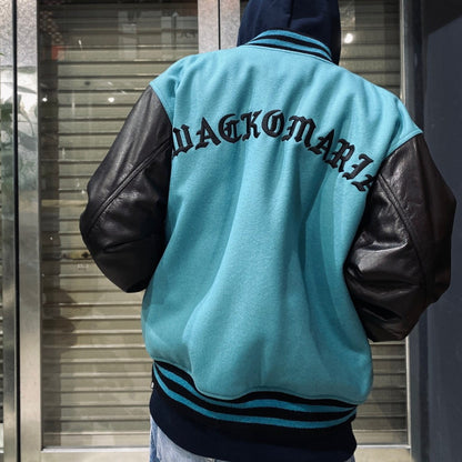 LEATHER VARSITY JACKET -B- -TYPE 2- #EMERALD [24SS-WMO-BL10]