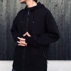 DIAGONAL RAISED FLEECE GOGGLE SWEATSHIRT #BLACK 999 [RCCMSS715A-005086W]
