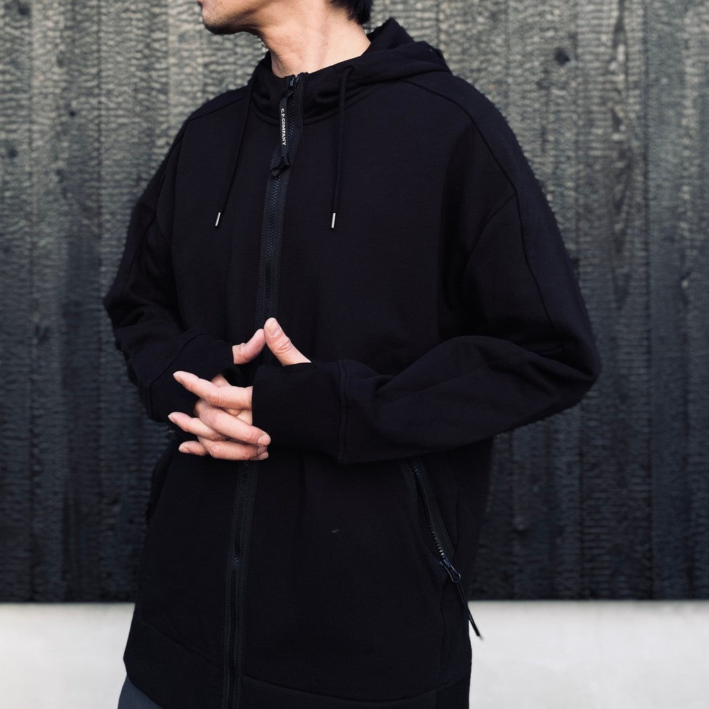 DIAGONAL RAISED FLEECE GOGGLE SWEATSHIRT #BLACK 999 [RCCMSS715A-005086W]
