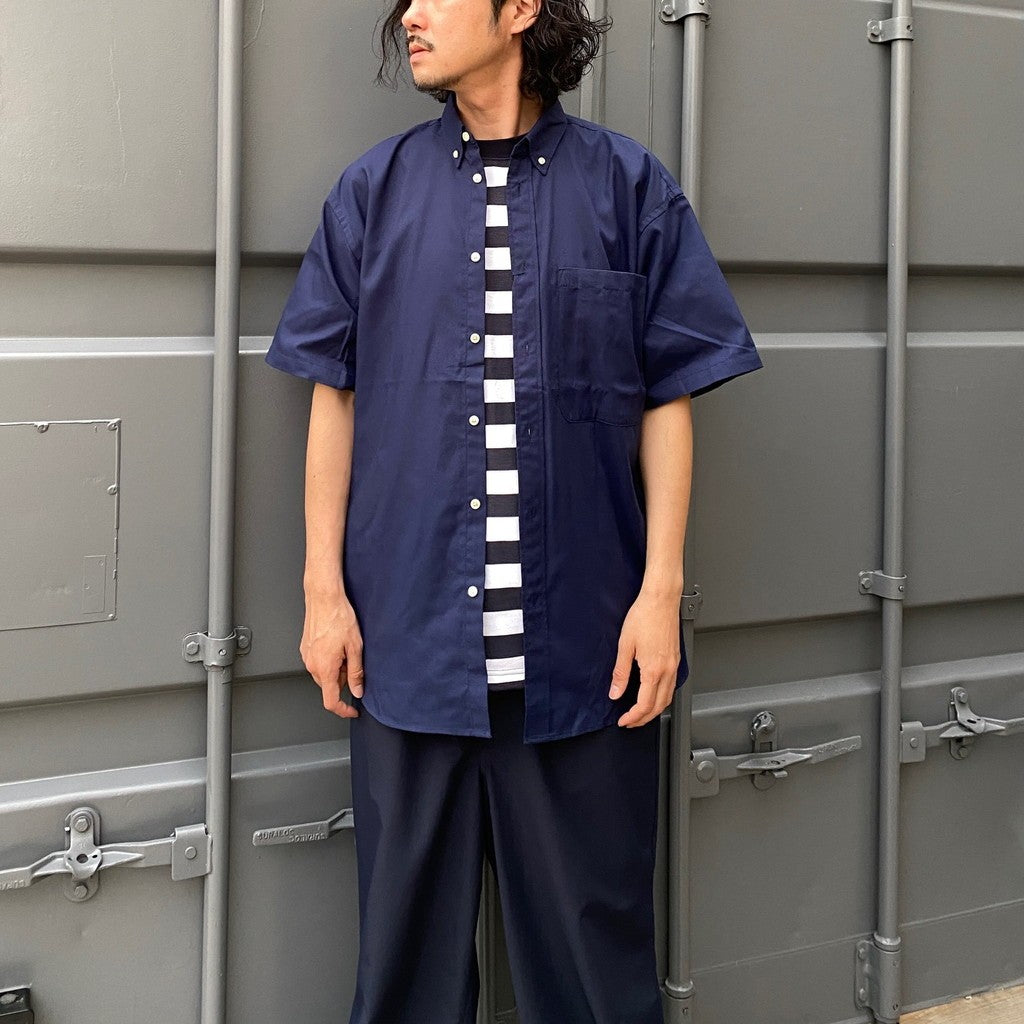 TECH BUTTON DOWN SHIRT S/S OX #NAVY [BE-84024]