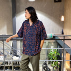 豹紋夏威夷襯衫 短袖 #藍色 [24FWE-WMS-HI01]