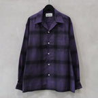 OMBRE CHECK OPEN COLLAR SHIRT L/S (TYPE-4) #PURPLE [24FW-WMS-OC04]