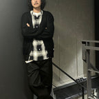 OMBRE CHECK OPEN COLLAR SHIRT L/S ( TYPE-1 ) #GRAY [24FW-WMS-OC01]