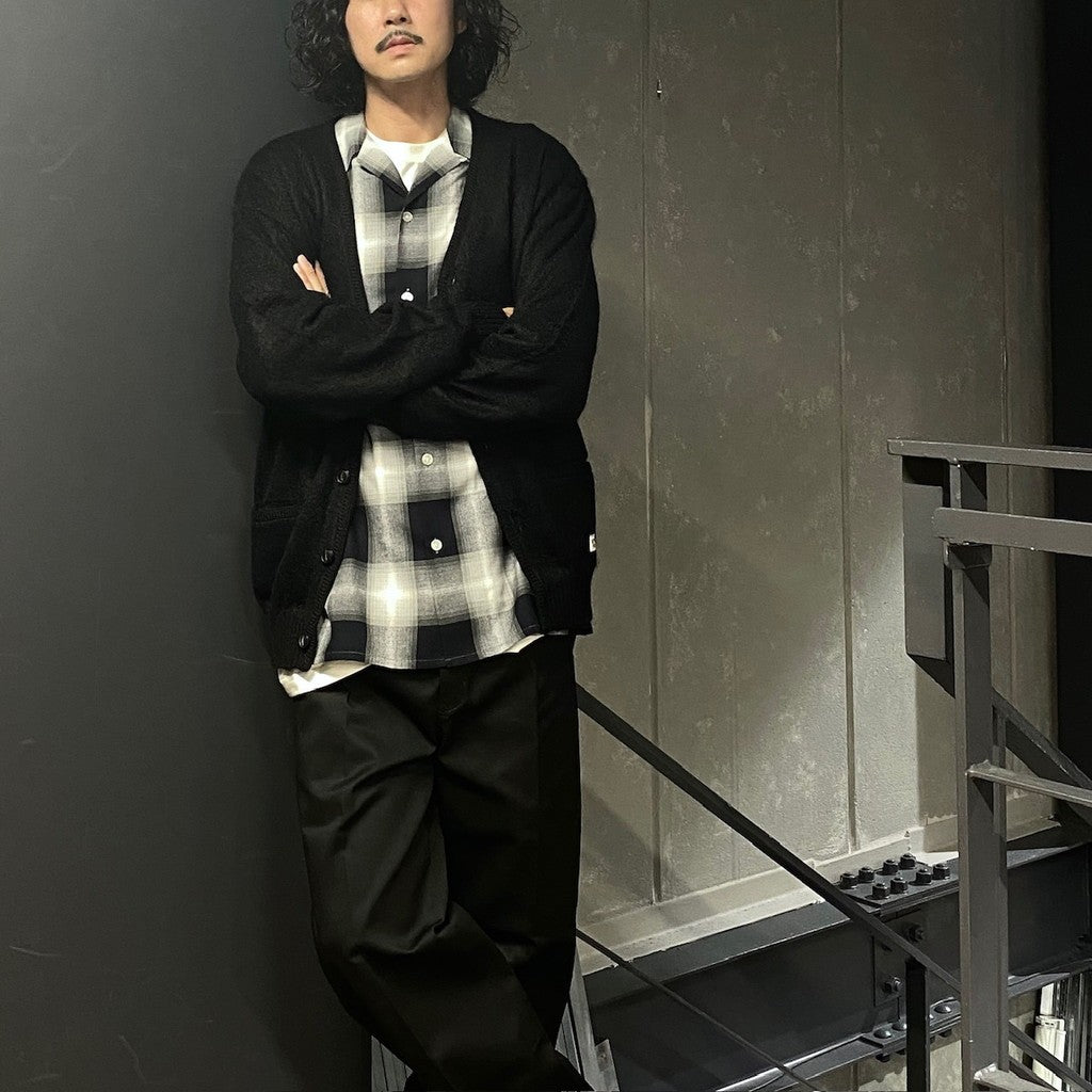 OMBRE CHECK OPEN COLLAR SHIRT L/S ( TYPE-1 ) #GRAY [24FW-WMS-OC01]