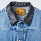 Leather Collar Denim Jacket #Indigo [SD26F-JK01]