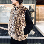 WILD THINGS | LEOPARD FUR HAPPY VEST ( TYPE-1 ) #BEIGE [26FW-WMO-WT05]