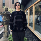 PATTERN MOHAIR KNIT #Black [26FW_KN01]
