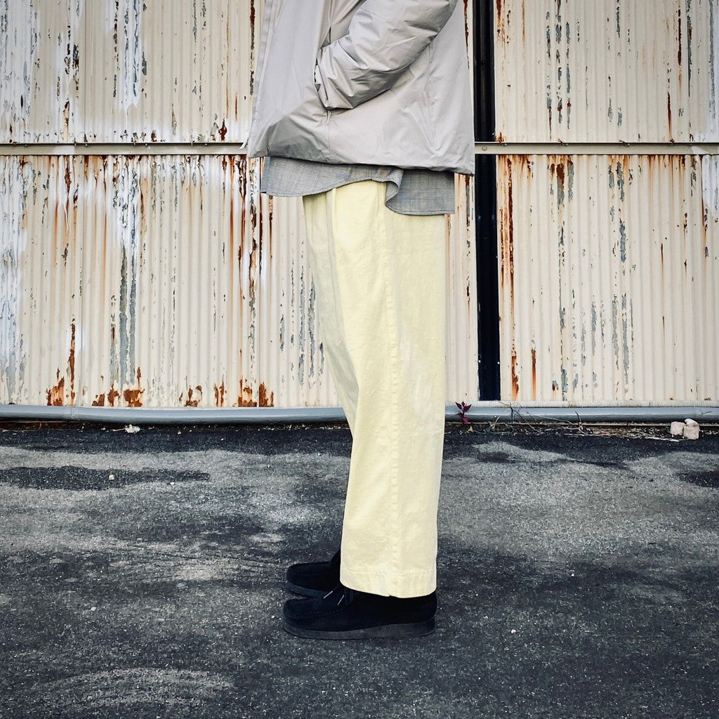 2TUCK WIDE CUT&SEW PANTS #L-YELLOW [AY-1027]