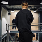 COTTON TRACK CREW NECK #BLACK [CES27CS03]