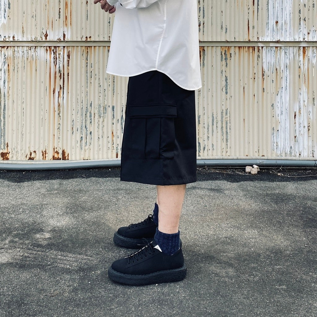 TWISTPOLYESTER WIDE SHORTS #BLACK [FST15261U0002] - cocorozashi