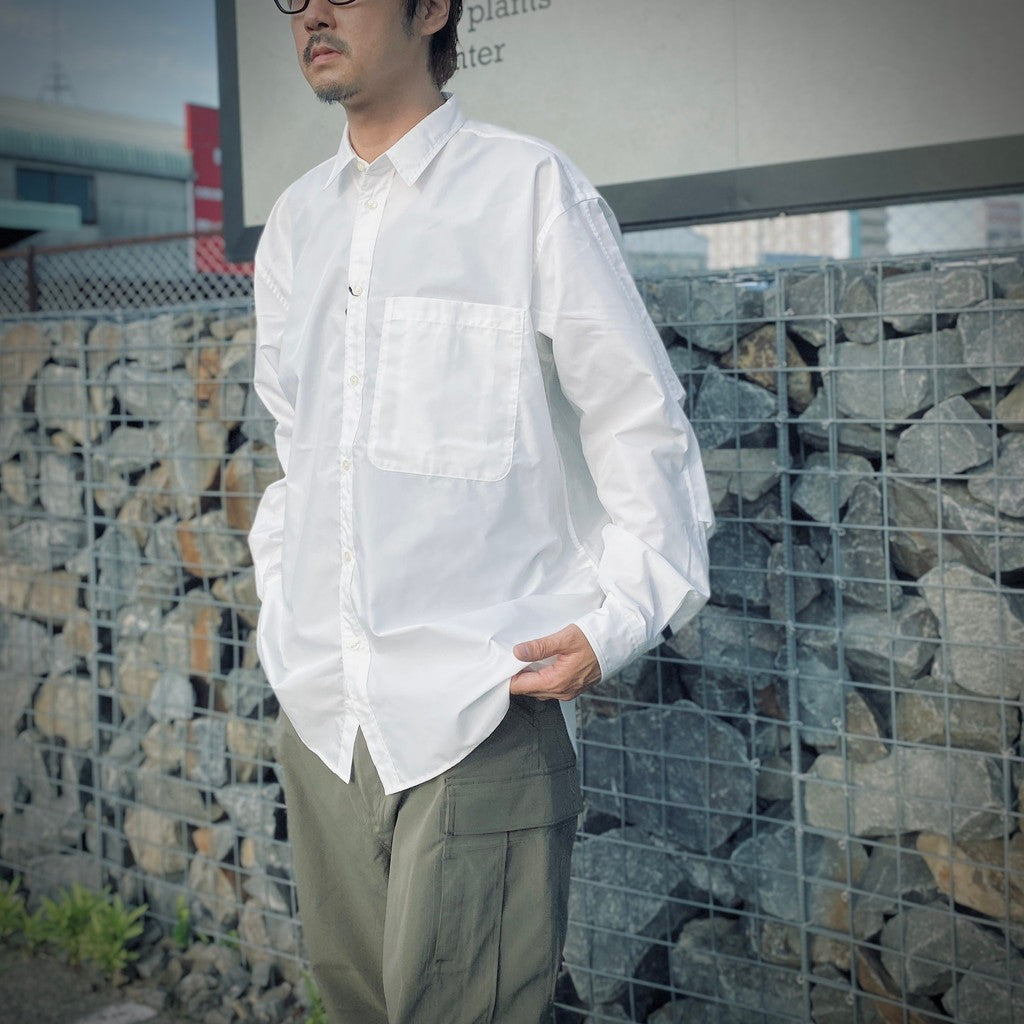 TECH REGULAR COLLAR SHIRT L/S #WHITE [BE-83025W]
