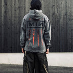 Bootleg Zip Up Hoodie With Damaged (ERROR S) #AGEDBLACK [M-P4-BG8]