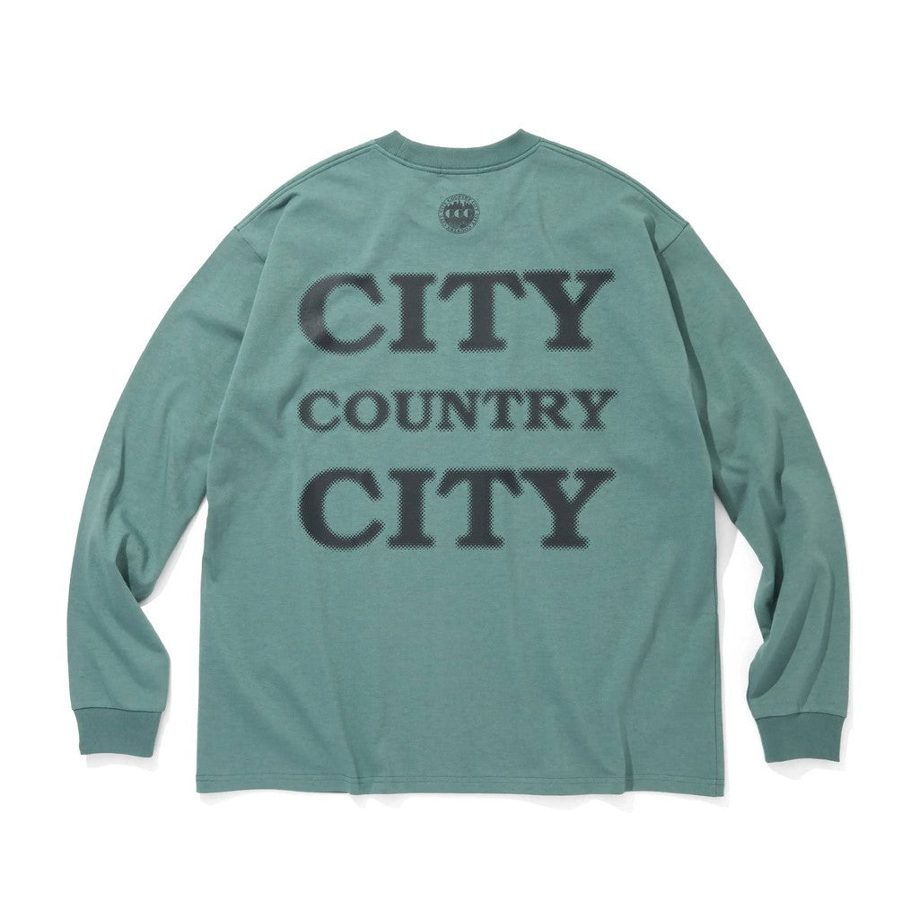 COTTON L/S T-SHIRT_CITY COUNTRY CITY #GREEN [CCC-261T002]