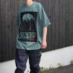 COTTON T-SHIRT_CITY LIGHTS #GREEN [CCC-261T003]