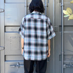 OMBRE CHECK OPEN COLLAR SHIRT S/S -TYPE 2- #BLUE [24SS-WMS-OC11]