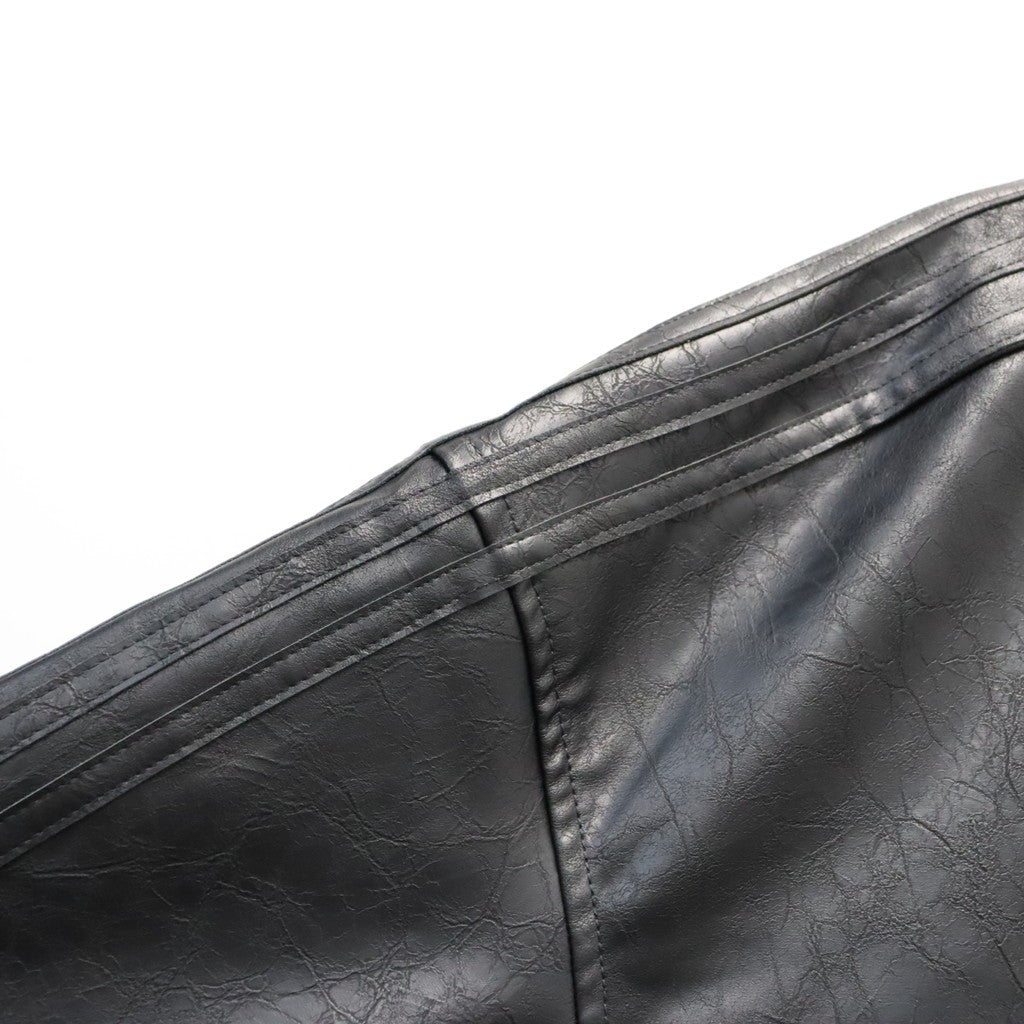PLEATHER COAT #BLACK [LC8119]