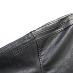 PLEATHER COAT #BLACK [LC8119]