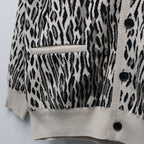 LEOPARD JACQUARD CARDIGAN ( TYPE-2 ) #IVORY [26SS-WMK-KN18]