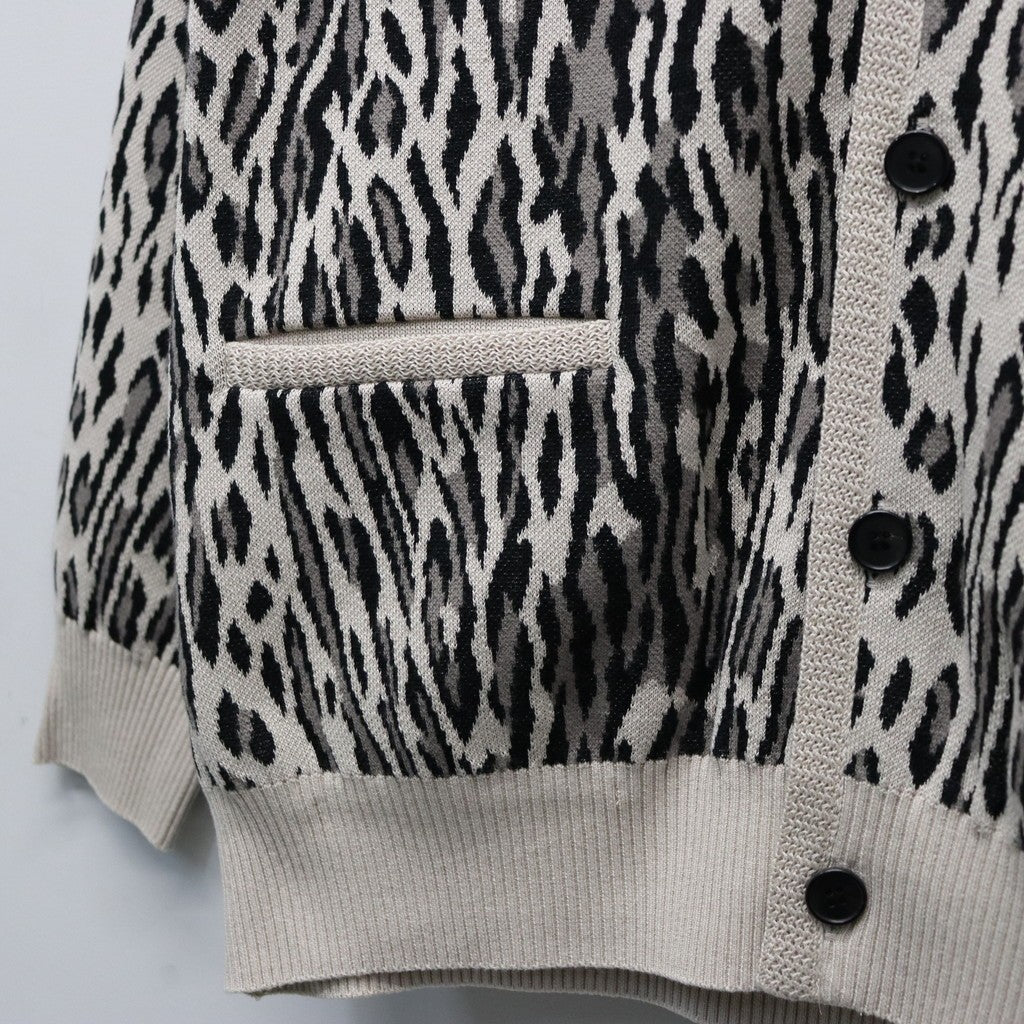 LEOPARD JACQUARD CARDIGAN ( TYPE-2 ) #IVORY [26SS-WMK-KN18]
