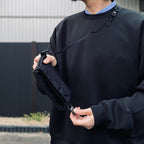 TEXTURED TWILL DRAWSTRING SACOCHE #BLACK [FTT36261B0005]