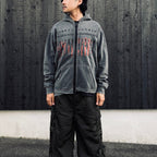 Bootleg Zip Up Hoodie With Damaged (ERROR S) #AGEDBLACK [M-P4-BG8]