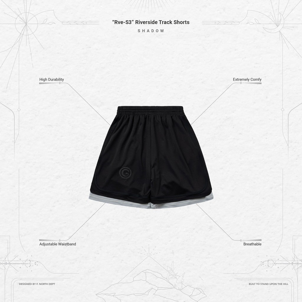 "Rve-S3" Riverside Track Shorts #SHADOW [GOOPI-24SS-MAY-01]