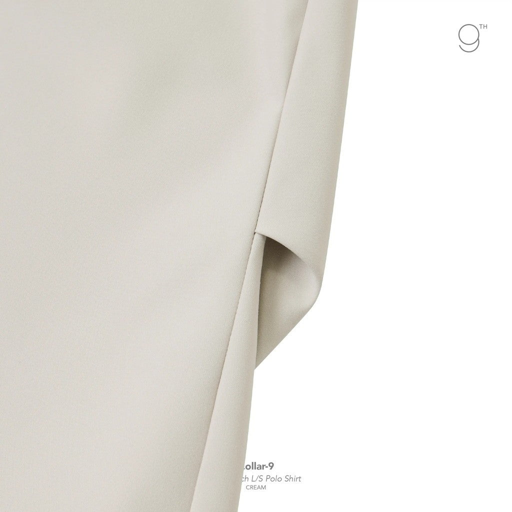 Collar-9 Core Tech 長袖 Polo 衫 #奶油色 [GOOPI-25AW-OCT-03]