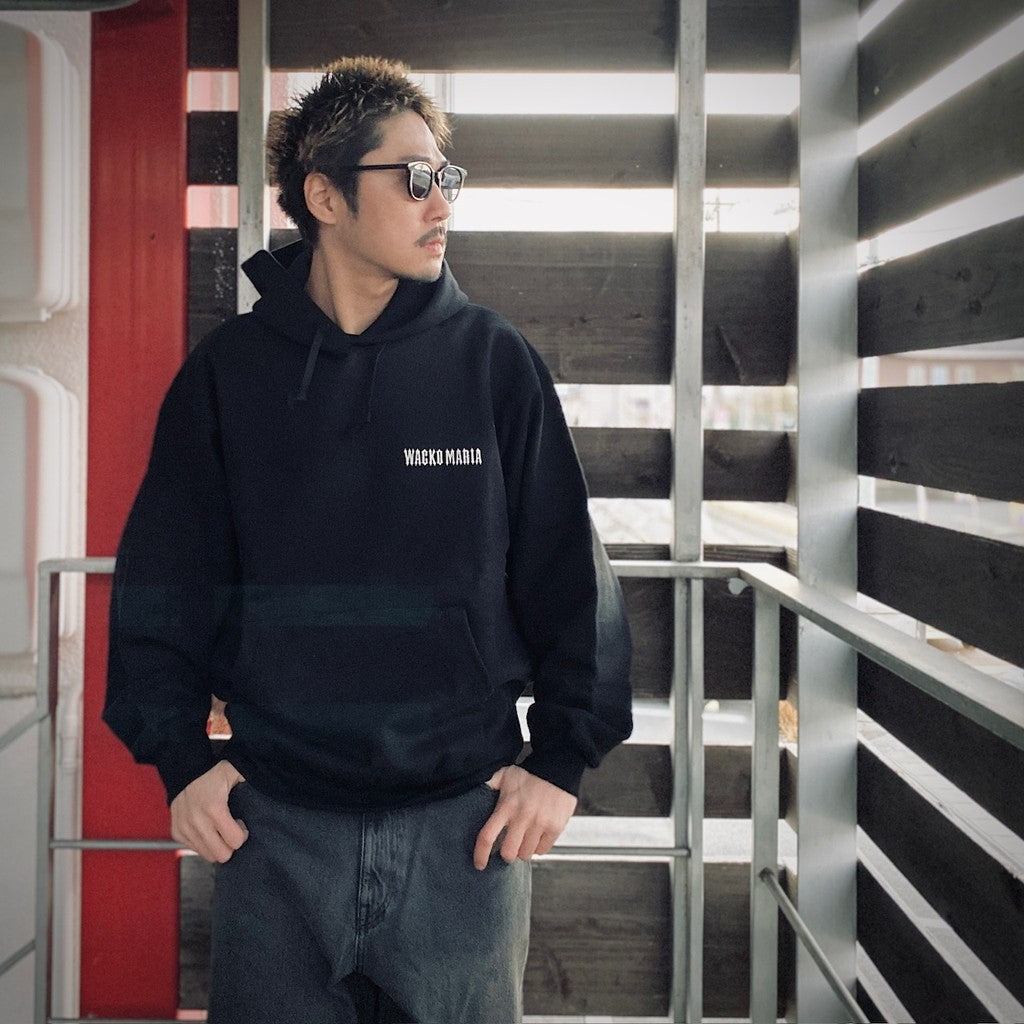 HEAVY WEIGHT PULLOVER HOODED SWEAT SHIRT ( TYPE-2 ) #BLACK [25SS-WMC-SS04]