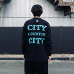 COTTON L/S T-SHIRT_CITY COUNTRY CITY #BLACK [CCC-261T002]