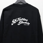 56 TATTOO STUDIO | WASHED HEAVY WEIGHT CREW NECK LONG SLEEVE T-SHIRT #BLACK [56TS-WM-LT04]