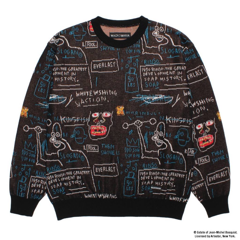 JEAN-MICHEL BASQUIAT | CREW NECK SWEATER ( TYPE-1 ) #ONE [BASQUIAT-WM-KN11]
