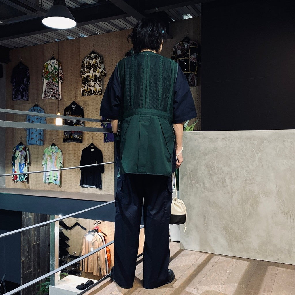 ROPE MESH LONG VEST #GREEN [FSU10241U0001]