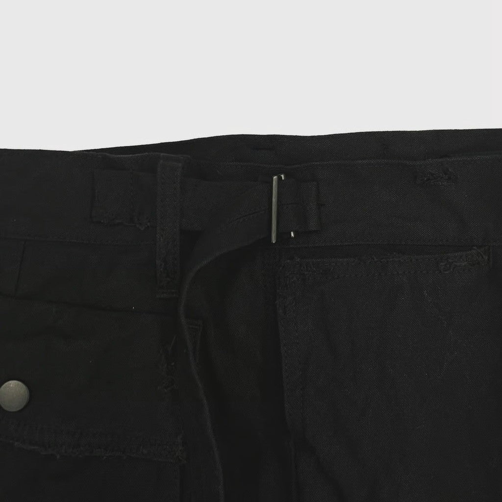 Heavy Cargo Short With Damaged(AGED CANVAS) #BLACK [M-P3-PT10]