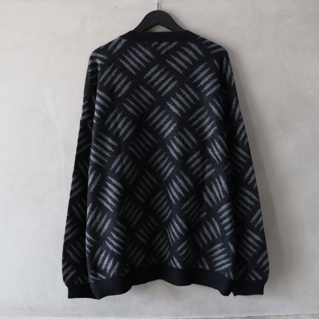 CHECKER PLATE MOHAIR SWEATER #BLACK [FW24-KN01]