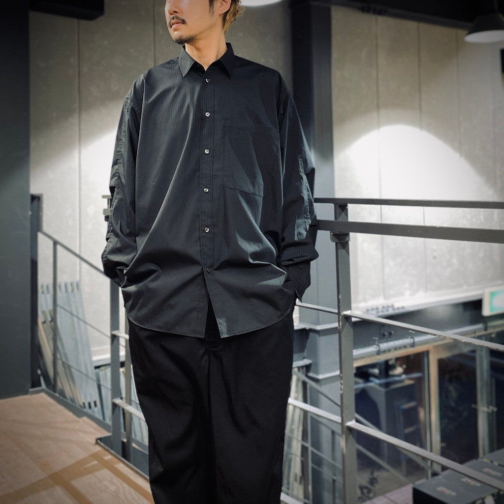 TECH REGULAR STRIPE SHIRT L/S #BLACK [BE-81025]