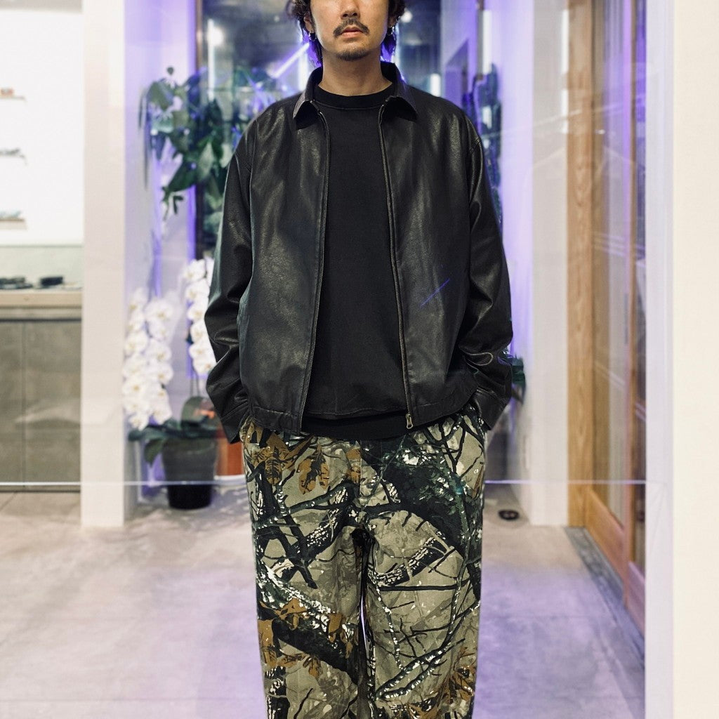 Synthetic Leather Jacket #Vintage Black [SD25F-JK03] - cocorozashi
