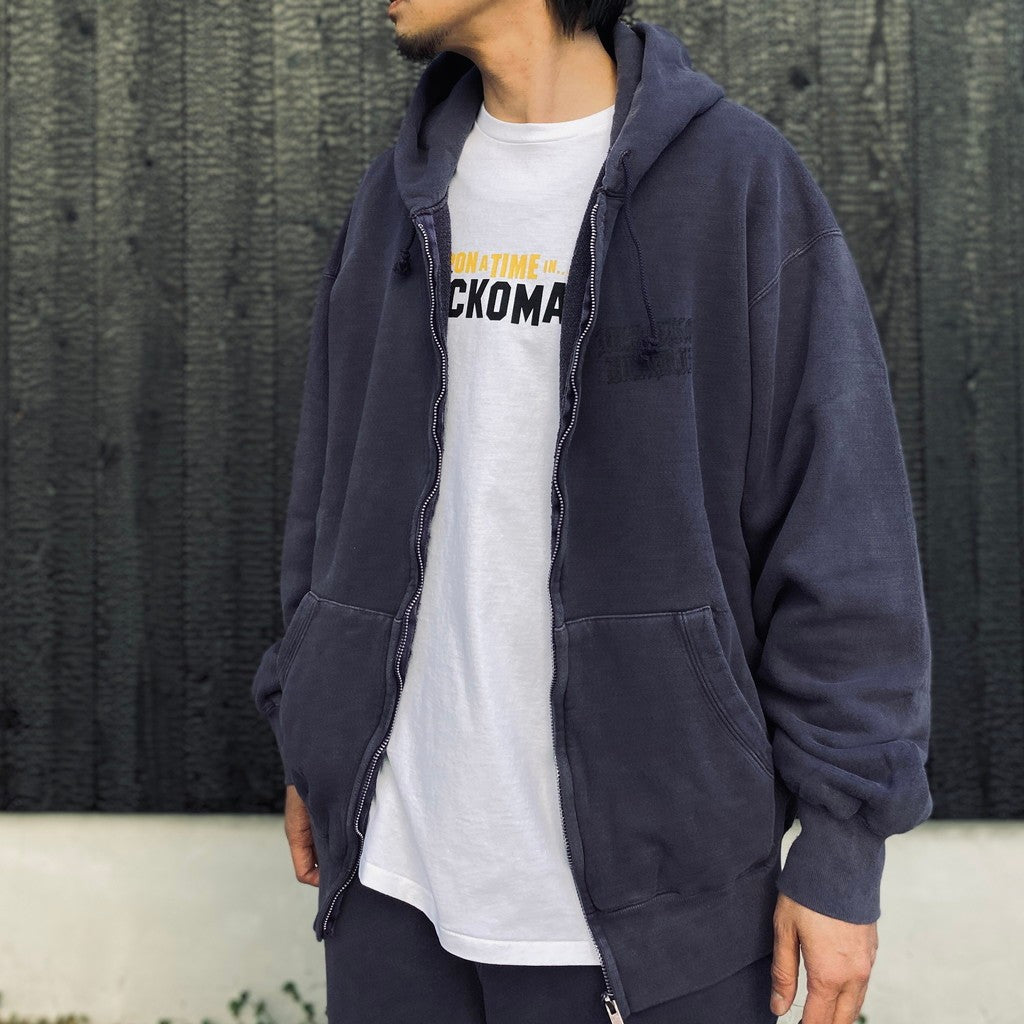 WASHED MIDDLE WEIGHT FULL ZIP HOODED SWEAT SHIRT #PURPLE [26SS-WMC-SS04]