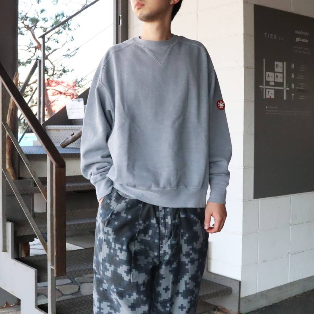 OVERDYE PANEL SHOULDER CREW NECK #GREY [CES30CS10]