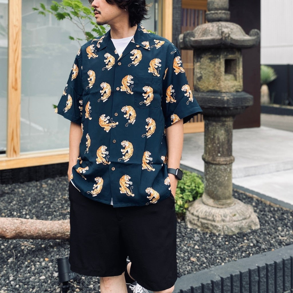 TIM LEHI | HAWAIIAN SHIRT S/S ( TYPE-2 ) #NAVY [26SS-WMS-HI04]