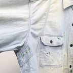 PAINT STAINED CHAMBRAY SHIRT, VENT HOLES #AGED INDIGO [BW252-PSCSV]