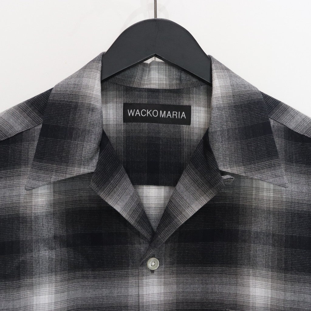 OMBRE CHECK OPEN COLLAR SHIRT S/S (TYPE-2) #GRAY [25SS-WMS-OC03