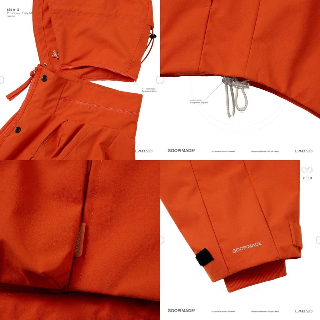 "8SE-01G" 專業多功能登山派克大衣 #PUMPKIN [GOOPI-24AW-DEC-02]