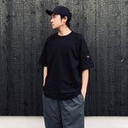 LIGHT FLEECE SHORT SLEEVE SWEATSHIRT #BLACK 999 [20CMSS034A-002246G]