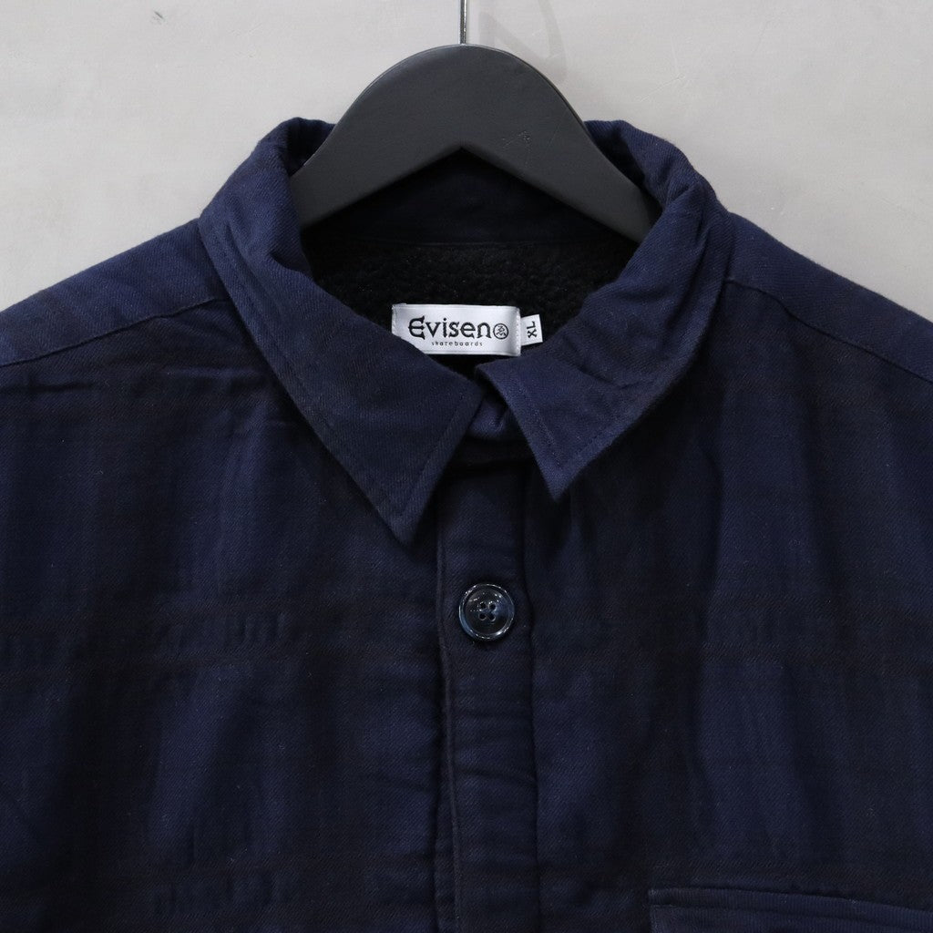 SHAO PLAID FLEECE JACKET #NAVY [24FW-JK08]