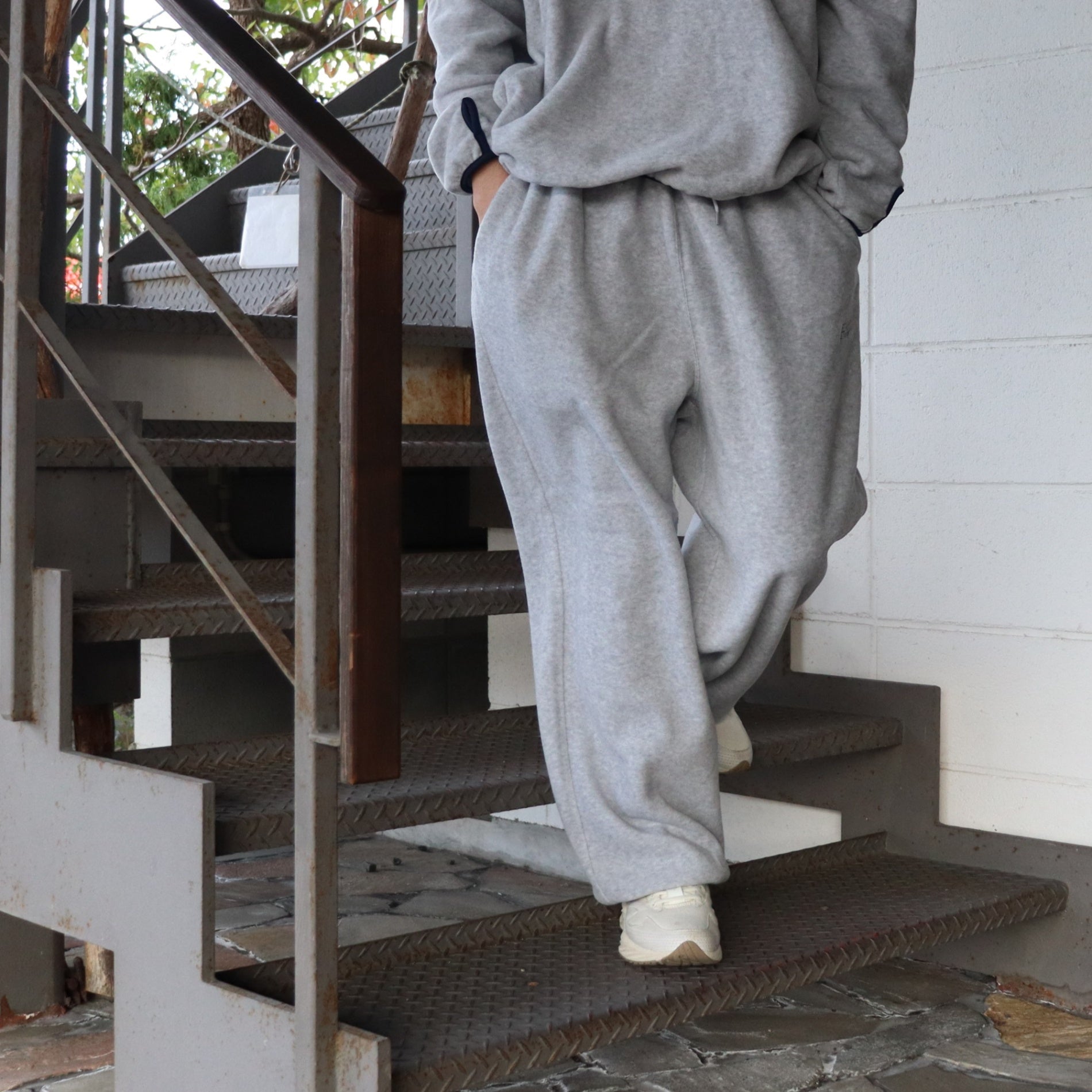 OG Logo Wide Fit Fleece pants #Ash [SD25F-PT09] - cocorozashi 三重