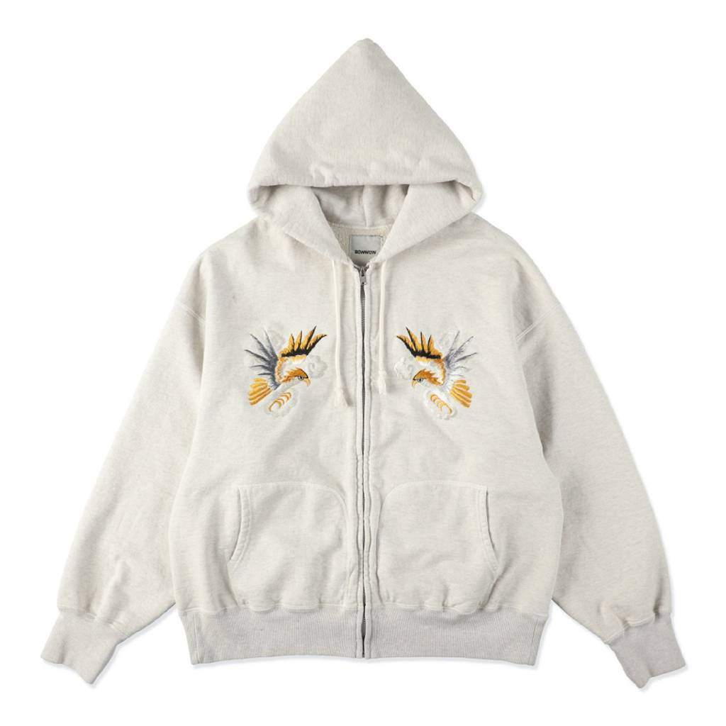 SUKAJAN EMB ZIP HOODIE AGED #AGED OATMEAL [BW252-SEZH]