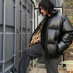 皮革羽絨外套（TYPE-2）#黑色 [24FW-WMO-OD02]