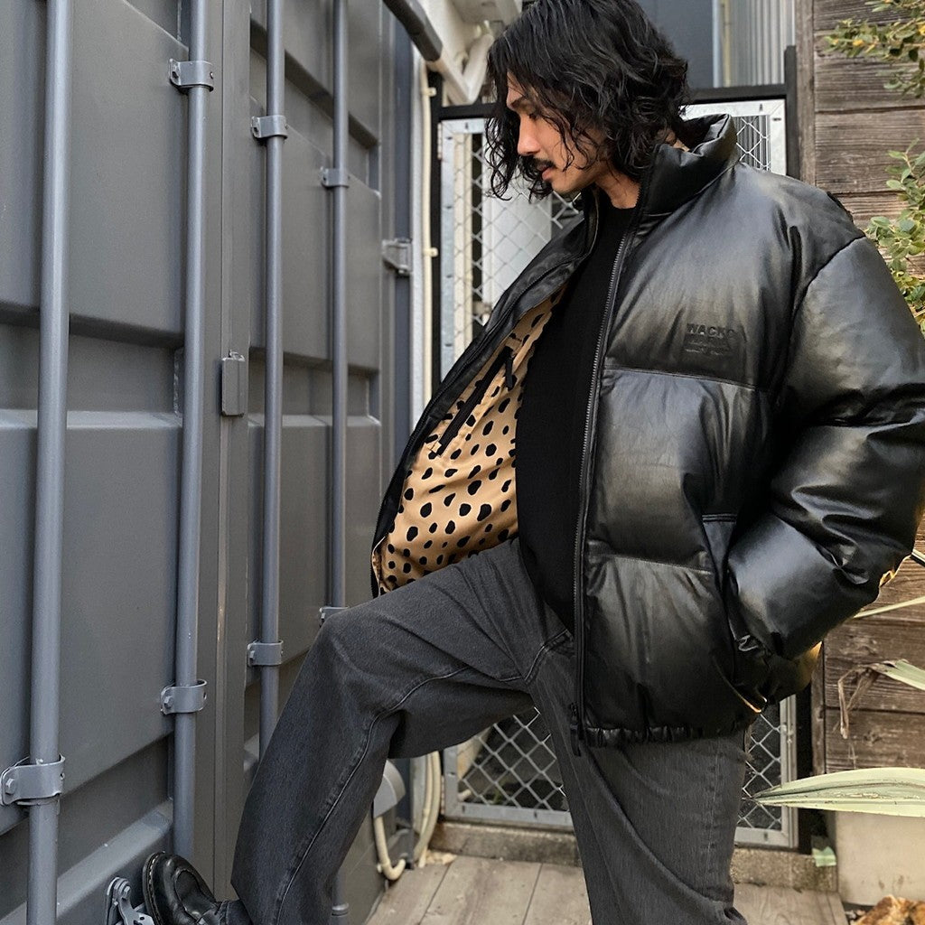 皮革羽絨外套（TYPE-2）#黑色 [24FW-WMO-OD02]