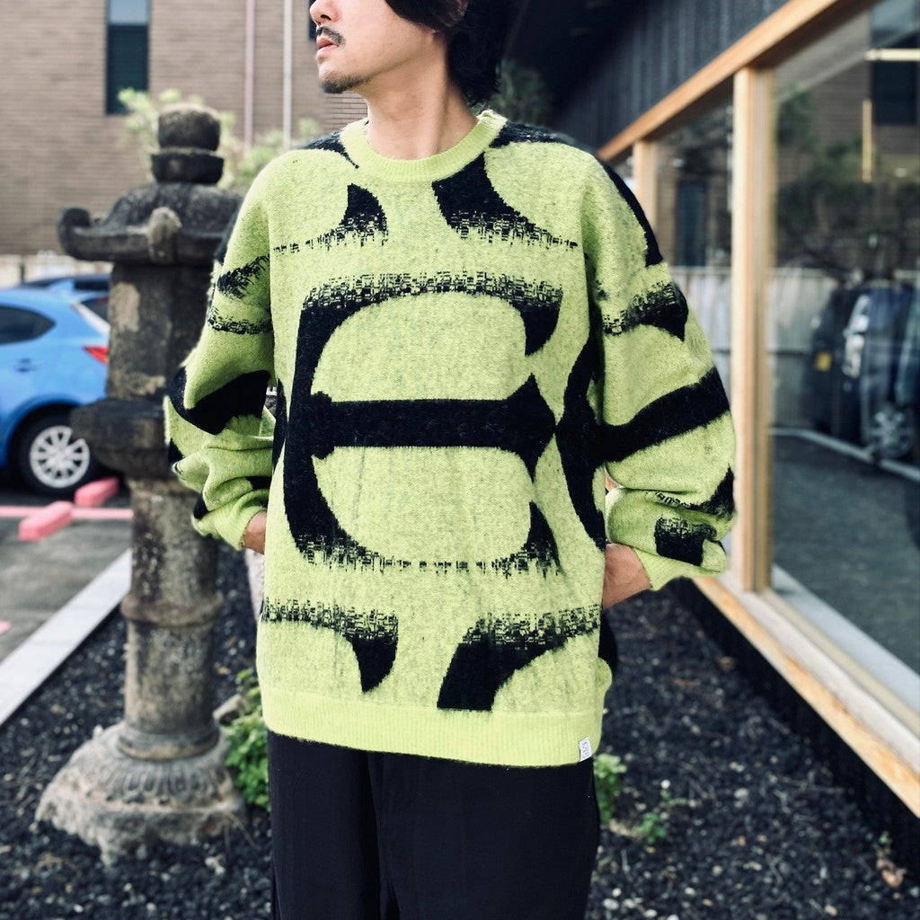 PATTERN MOHAIR KNIT #Green [26FW_KN01]