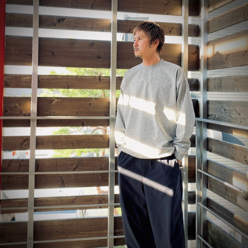 TECH DRAWSTRING TEE L/S #HEATHER GRAY [BE-31025W]